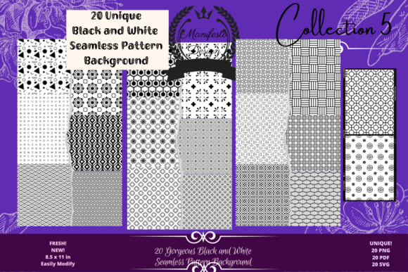 20 Abstract Digital Seamless Patterns V5 for Branding and Graphics