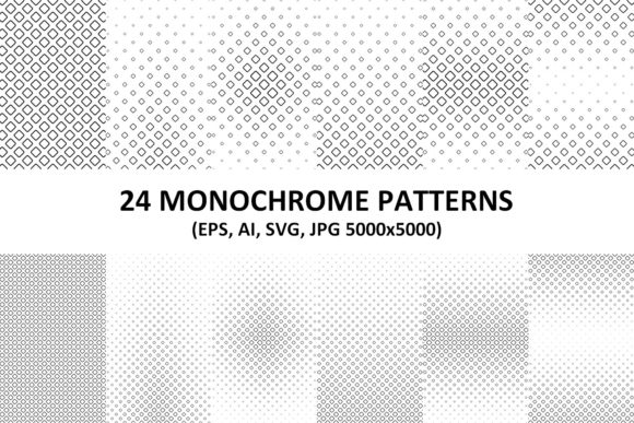 24 Monochrome Diagonal Square Patterns for Modern Branding